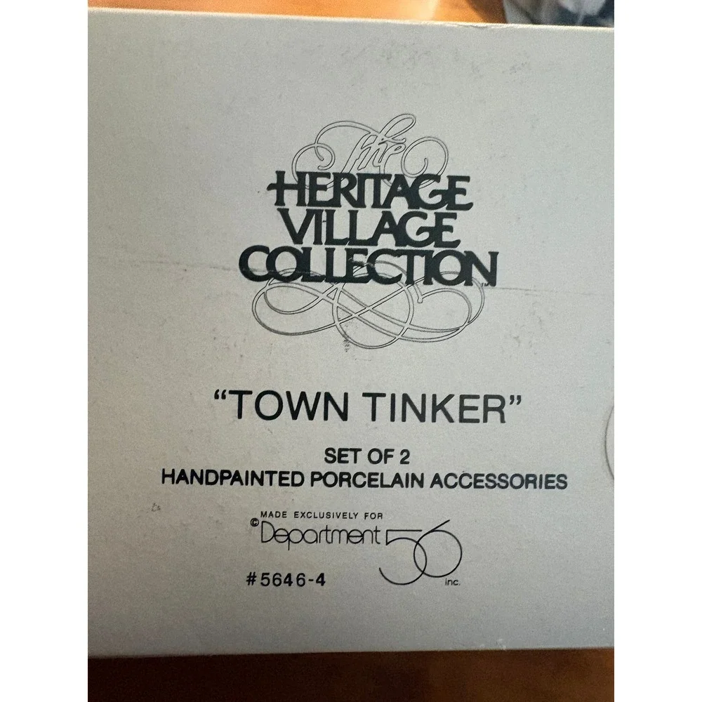 Department 56 Town Tinker Heritage Village Collection Set of 2 Porcelain 5646-4